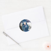 Sticker Rond Starry Anime Girl (Enveloppe)
