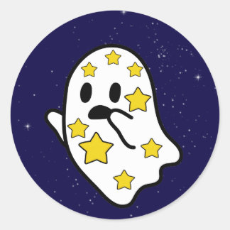 Sticker Rond Starry Ghost Perdu Dans L'Espace