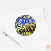 Sticker Rond Starry Night Cologne Allemagne Cathédrale (Enveloppe)