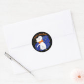 Sticker Rond Starry Night Kitty Chat Halloween (Enveloppe)