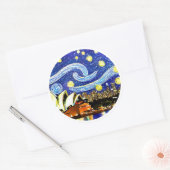 Sticker Rond Starry Night Sydney Australie Opéra (Enveloppe)