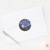 Sticker Rond Starry Night, Vincent Van Gogh. (Enveloppe)