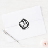Sticker Rond Stars & Constellations Cute Bird Flying B/W (Enveloppe)