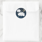 Sticker Rond Stars Moon Bunny Baby shower de la Marine (Sac)