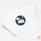 Sticker Rond Stars Moon Bunny Baby shower de la Marine (Enveloppe)