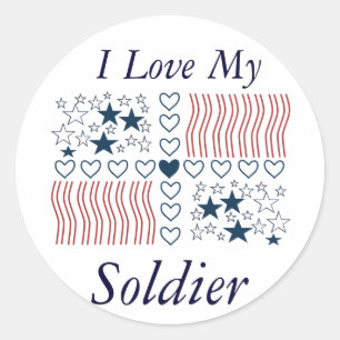 Sticker Rond Stars Stripes Coeurs