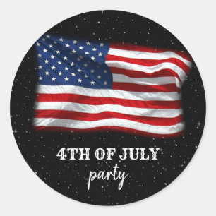 Sticker Rond Stars Stripes Drapeau américain patriotique 4 juil