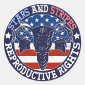 Sticker Rond Stars Stripes Et Droits De Reproduction Pro Choice (Devant)