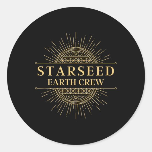 Sticker Rond Starseed Earth Crew New Age Lightworker  (Devant)