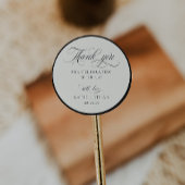Sticker Rond STATELY CALLIGRAPHY Wedding Thank You