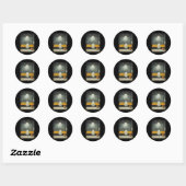 Sticker Rond Station de métro Hallowee vintage Cute Ghost Waiti (Feuille)