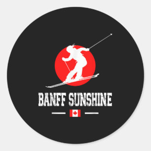 Sticker Rond Station de ski Banff Sunshine Canada Montagnes Roc