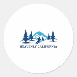Sticker Rond Station de ski céleste californienne montagnes
