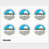 Sticker Rond Station de ski Colorado Aspen ciel bleu (Feuille)