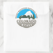 Sticker Rond Station de ski Colorado Aspen ciel bleu (Sac)