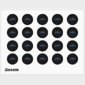 Sticker Rond Station de ski de Bruce Skier (Feuille)