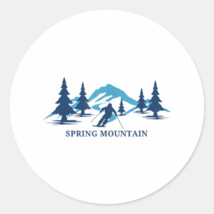 Sticker Rond Station de ski de Spring Mountain Pennsylvania Ski