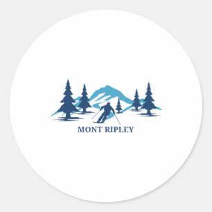 Sticker Rond Station de ski Mont Ripley Michigan Ski Skieur