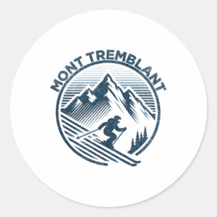 Sticker Rond Station de ski Mont Tremblant Canada Ski d'hiver Q