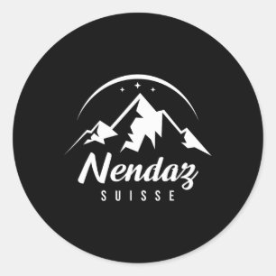 Sticker Rond Station de ski Nendaz Suisse Ski Snowboard