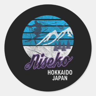 Sticker Rond Station de ski Niseko Hokkaido Island Japon Snowbo