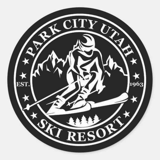 Sticker Rond Station de ski Park city Utah (Devant)