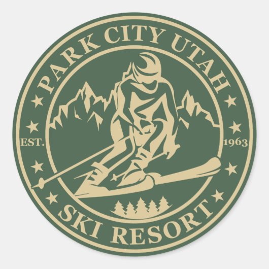Sticker Rond Station de ski Park city Utah (Devant)