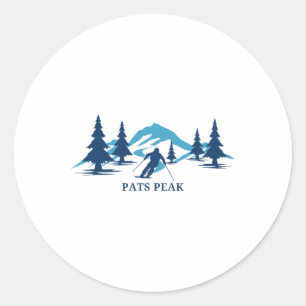 Sticker Rond Station de ski Pats Peak New Hampshire Skieur Ski