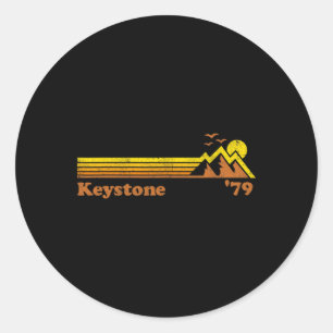 Sticker Rond Station de ski rétro Keystone Colorado Snowboard S