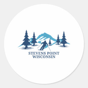 Sticker Rond Station de ski Stevens Point Wisconsin Ski Resort