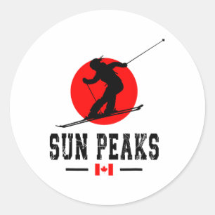Sticker Rond Station de ski Sun Peaks Canada Montagnes Rocheuse