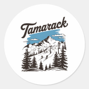 Sticker Rond Station de ski Tamarack Idaho Ski Skieur 2