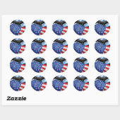 Sticker Rond Station spatiale Drapeau américain Orbite terrestr (Feuille)
