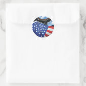 Sticker Rond Station spatiale Drapeau américain Orbite terrestr (Sac)