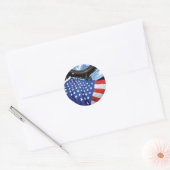 Sticker Rond Station spatiale Drapeau américain Orbite terrestr (Enveloppe)
