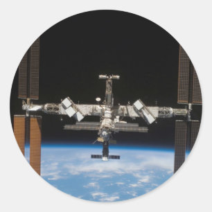 Sticker Rond Station Spatiale Internationale -- Vu de