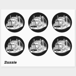 Sticker Rond Stationnement à l'encre d'art pour camion semi-rou
