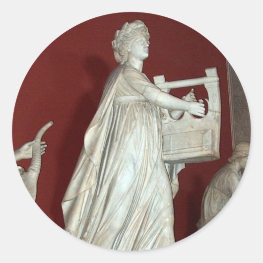 Sticker Rond Statue Apollo au Musée du Vatican (Devant)