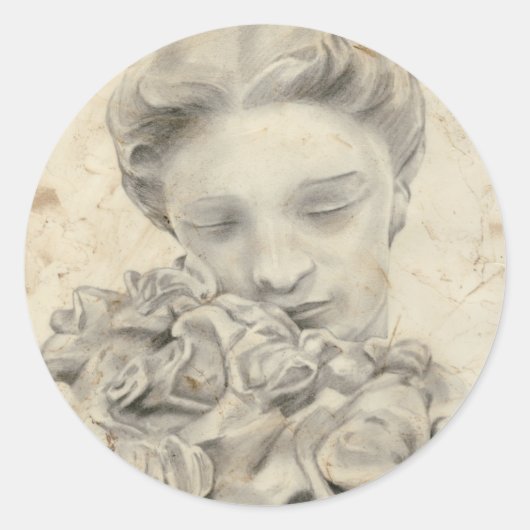 Sticker Rond Statue dans le Jardin I (Devant)