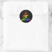 Sticker Rond Statue de bouddha arc-en-ciel (Sac)