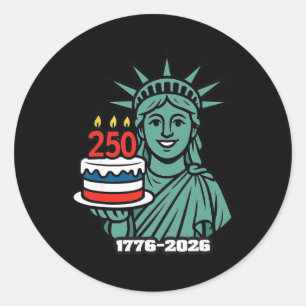 Sticker Rond Statue de la Liberté 250 Ans 1776-2026 250e 4
