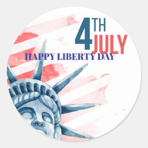 Sticker Rond Statue de la Liberté 4 juillet