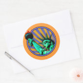 Sticker Rond Statue de la Liberté Emblem Design (Enveloppe)