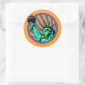 Sticker Rond Statue de la Liberté Emblem Design (Sac)