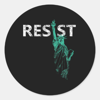 Sticker Rond Statue De La Liberté En Perte Résiste