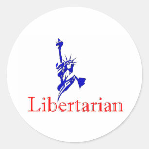 Sticker Rond Statue de la Liberté — Icône libertaire rétro