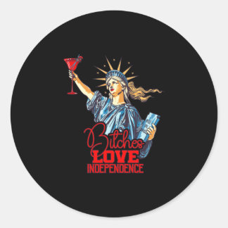 Sticker Rond Statue de la liberté parodie 4 juillet hommes aime