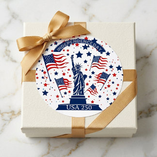 Sticker Rond Statue de la Liberté pour le 250e anniversaire de