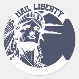 Sticker Rond Statue de la Liberté Vive la Liberté