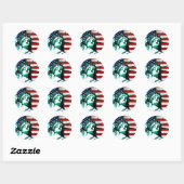 Sticker Rond Statue de Liberty (Feuille)